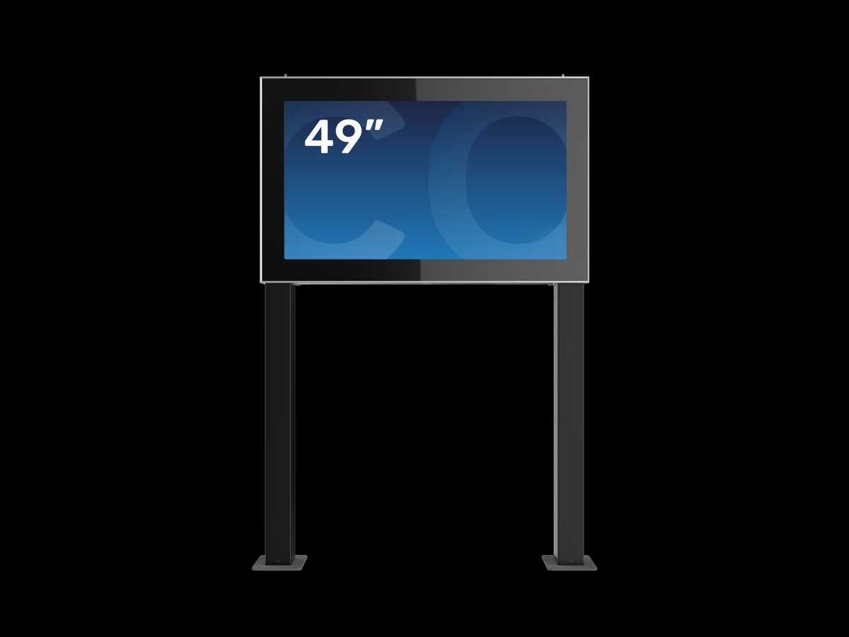 Dura Outdoor Legs – angled front view of the kiosk