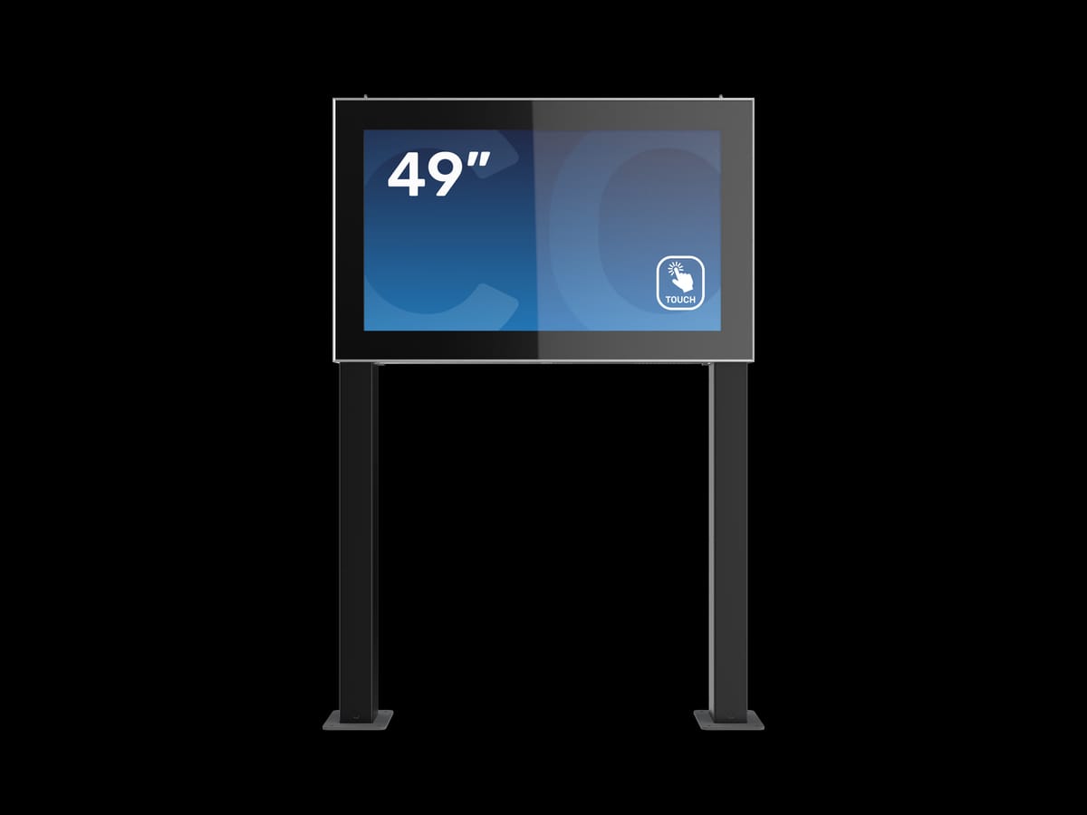 Dura Outdoor Legs – angled front view of the kiosk
