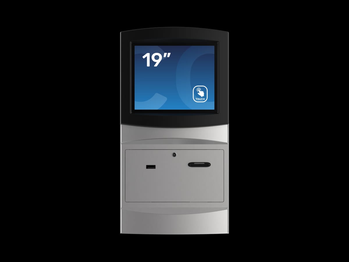 Flexi Wall – angled front view of the kiosk